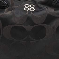 Pre Owned Coach Black Canvas and Leather Hobo