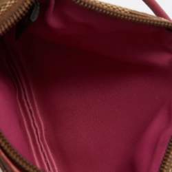 Coach Beige/Pink Signature Canvas and Leather Wristlet Pouch