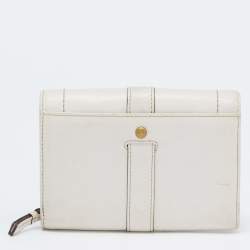 Coach Off White Leather Compact Wallet