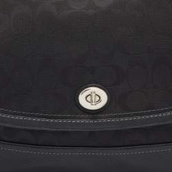 Pre Owned Coach Black Signature Canvas and Leather Park Hobo 