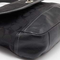 Pre Owned Coach Black Signature Canvas and Leather Park Hobo 