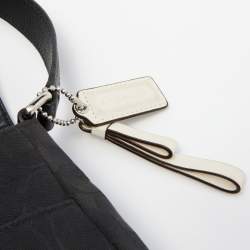 Pre Owned Coach Black Signature Canvas and Leather Park Hobo 