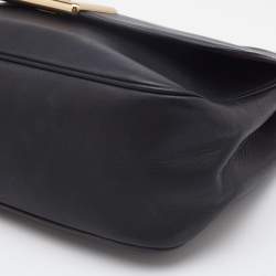 Coach Black Leather Flap Cassidy Chain Shoulder Bag