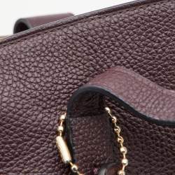 Pre Owned Coach Burgundy Leather Turnlock Charlie Carryall Tote