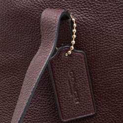 Pre Owned Coach Burgundy Leather Turnlock Charlie Carryall Tote