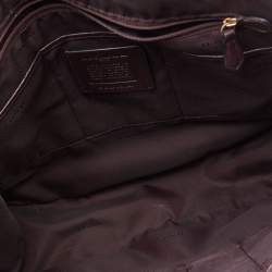 Pre Owned Coach Burgundy Leather Turnlock Charlie Carryall Tote