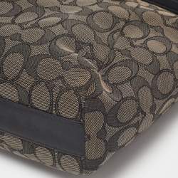 Pre Owned Coach Grey/Black Signature Canvas and Leather Prairie Signature Satchel