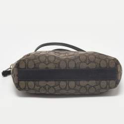 Pre Owned Coach Grey/Black Signature Canvas and Leather Prairie Signature Satchel