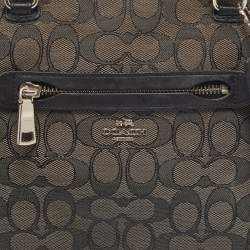 Pre Owned Coach Grey/Black Signature Canvas and Leather Prairie Signature Satchel