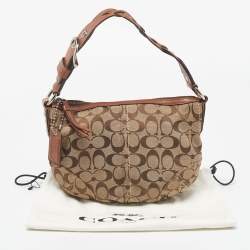 Coach Beige/Brown Signature Canvas and Leather Soho Hobo