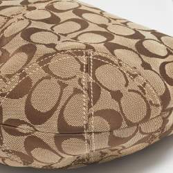 Coach Beige/Brown Signature Canvas and Leather Soho Hobo