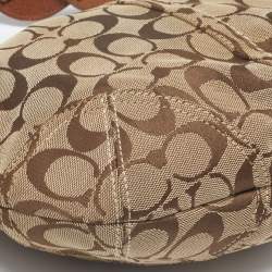 Coach Beige/Brown Signature Canvas and Leather Soho Hobo