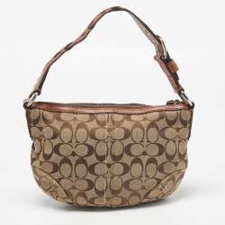Coach Beige/Brown Signature Canvas and Leather Soho Hobo