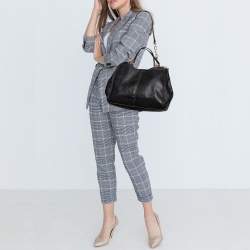 Pre Owned Coach Black Leather Madison Pinnacle Carrie Satchel