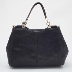 Pre Owned Coach Black Leather Madison Pinnacle Carrie Satchel