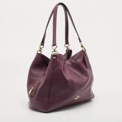 Pre Owned Coach Purple Leather Edie Shoulder Bag