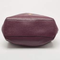 Pre Owned Coach Purple Leather Edie Shoulder Bag