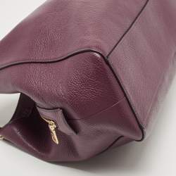 Pre Owned Coach Purple Leather Edie Shoulder Bag