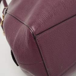 Pre Owned Coach Purple Leather Edie Shoulder Bag
