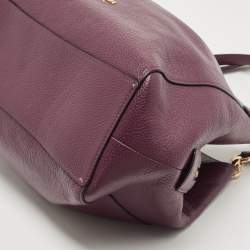 Pre Owned Coach Purple Leather Edie Shoulder Bag