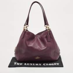 Pre Owned Coach Purple Leather Edie Shoulder Bag