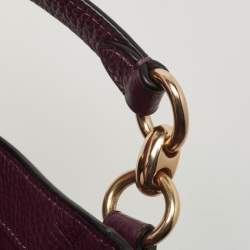 Pre Owned Coach Purple Leather Edie Shoulder Bag