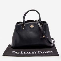 Pre Owned Coach Black Leather Margot Carryall Satchel