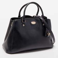 Pre Owned Coach Black Leather Margot Carryall Satchel