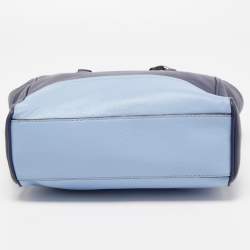 Pre Owned Coach Two Tone Blue Leather Tanner Legacy Tote