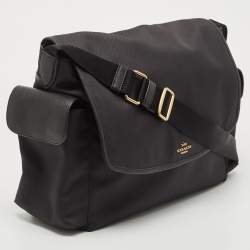 Coach Black Nylon and Leather Baby Messenger Bag