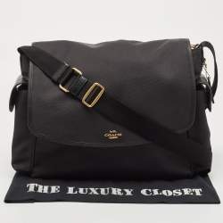 Coach Black Nylon and Leather Baby Messenger Bag