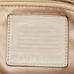 Coach Cream Op Art Fabric and Leather Madison Hobo 