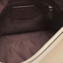 Coach Taupe Pebbled Leather Soft Shay Shoulder Bag