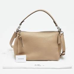 Coach Taupe Pebbled Leather Soft Shay Shoulder Bag
