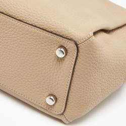 Coach Taupe Pebbled Leather Soft Shay Shoulder Bag