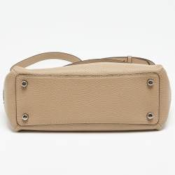 Coach Taupe Pebbled Leather Soft Shay Shoulder Bag