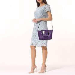 Pre Owned Coach Purple Pebbled Leather Prairie Satchel