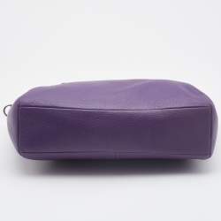 Pre Owned Coach Purple Pebbled Leather Prairie Satchel