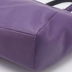 Pre Owned Coach Purple Pebbled Leather Prairie Satchel