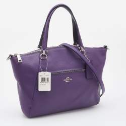 Pre Owned Coach Purple Pebbled Leather Prairie Satchel