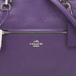 Pre Owned Coach Purple Pebbled Leather Prairie Satchel