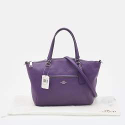 Pre Owned Coach Purple Pebbled Leather Prairie Satchel