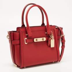 Coach Red Leather Swagger 20 Tote