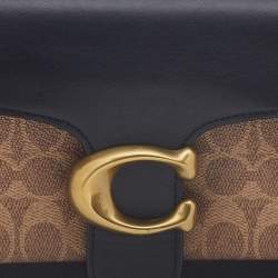 Pre Owned Coach Black/Beige Signature Coated Canvas and Leather Tabby 26 Shoulder Bag