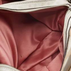 Coach Beige Signature Canvas and Leather Buckle Satchel