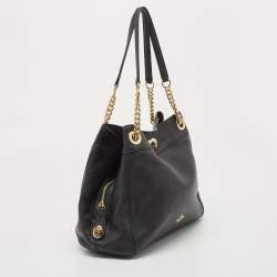 Pre Owned Coach Black Leather Turnlock Edie Shoulder Bag