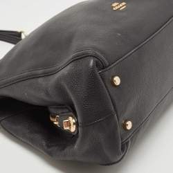 Pre Owned Coach Black Leather Turnlock Edie Shoulder Bag