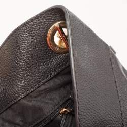 Pre Owned Coach Black Leather Turnlock Edie Shoulder Bag