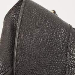 Pre Owned Coach Black Leather Turnlock Edie Shoulder Bag