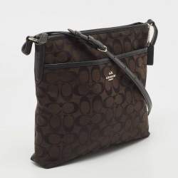 Coach Back Signature Canvas and Leather File Messenger Bag